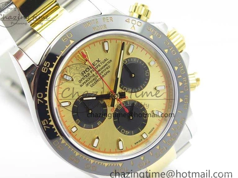 Best On Gold JH Ceramic Bracelet A7750 Dial SS YG SS Daytona Bezel YG Edition 0830